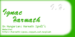 ignac harmath business card